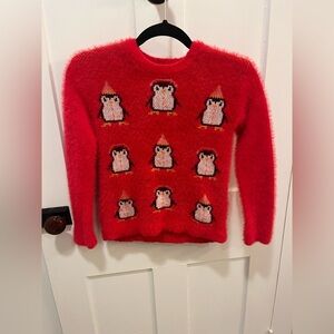 girls Tucker + Tate Christmas Penguin Sweater Size 7